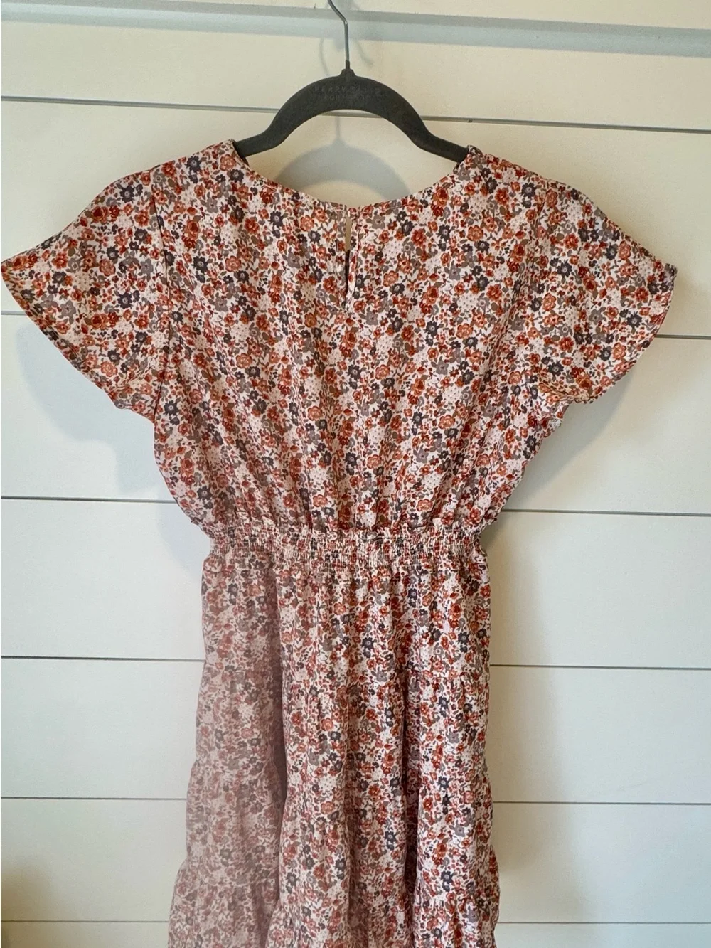 Hayden Girls Orange Floral Ruffle Hem Dress